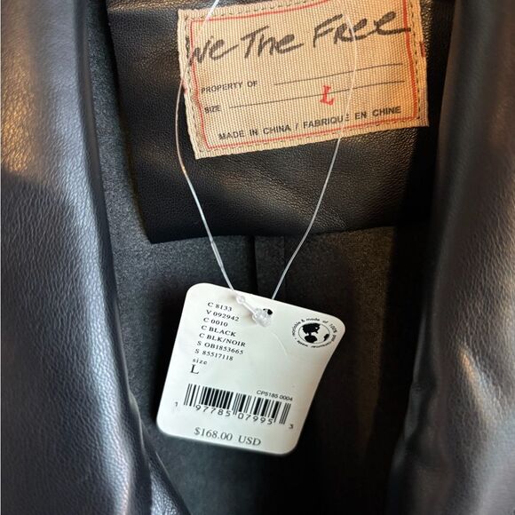 Nwt free people we the free Alexis vegan leather black jacket - Picture 6 of 9